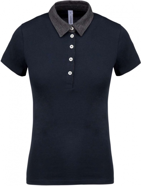 LADIES' TWO-TONE JERSEY POLO SHIRT