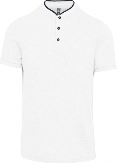 MEN'S SHORT SLEEVE POLO SHIRT WITH MANDARIN COLLAR