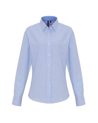 WOMEN'S COTTON RICH OXFORD STRIPES SHIRT