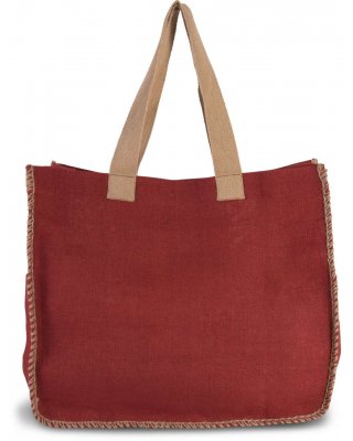 JUTE BAG WITH CONTRAST STITCHING