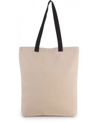 SHOPPER BAG WITH GUSSET AND CONTRAST COLOUR HANDLE