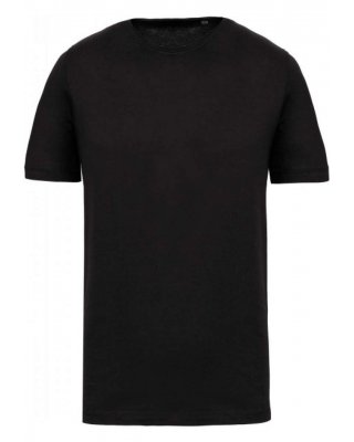 MEN'S SHORT-SLEEVED ORGANIC T-SHIRT WITH RAW EDGE NECKLINE