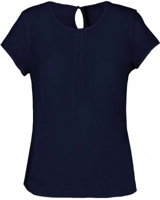 LADIES' SHORT-SLEEVED CREPE BLOUSE