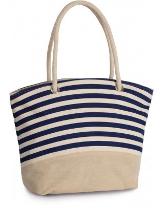 JUTE CANVAS DUFFEL SHOPPING BAG