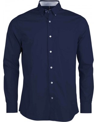 LONG-SLEEVED WASHED COTTON POPLIN SHIRT