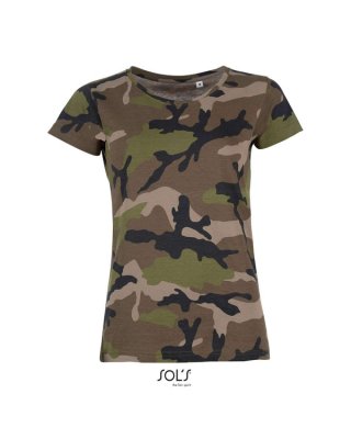 SOL'S CAMO WOMEN - KÖRNYAKÚ PÓLÓ