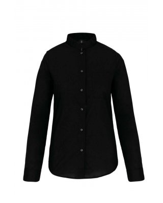 LADIES' LONG-SLEEVED MANDARIN COLLAR SHIRT