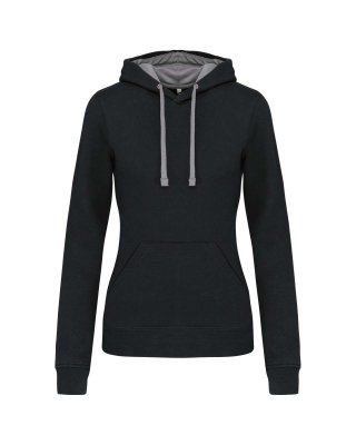 LADIES’ CONTRAST HOODED SWEATSHIRT