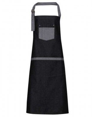 'DOMAIN' CONTRAST DENIM BIB APRON