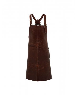 ‘ARTISAN’ REAL LEATHER CROSS BACK BIB APRON