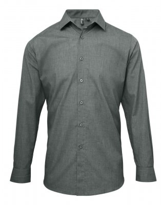 MEN'S CROSS-DYE ROLL SLEEVE POPLIN BAR SHIRT