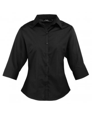 WOMEN'S POPLIN 3/4 SLEEVE BLOUSE