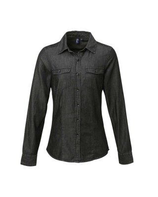 WOMEN'S JEANS STITCH DENIM SHIRT