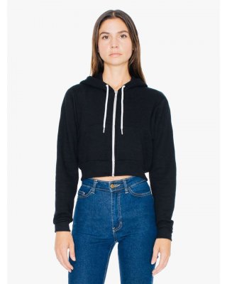 WOMEN'S FLEX FLEECE CROPPED ZIP HOODED SWEATSHIRT